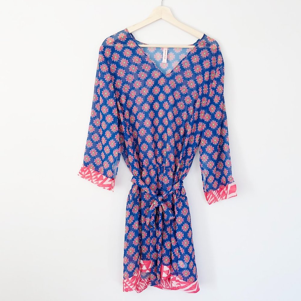 Sweet Pea Sheer Boho Print Dress Cover up